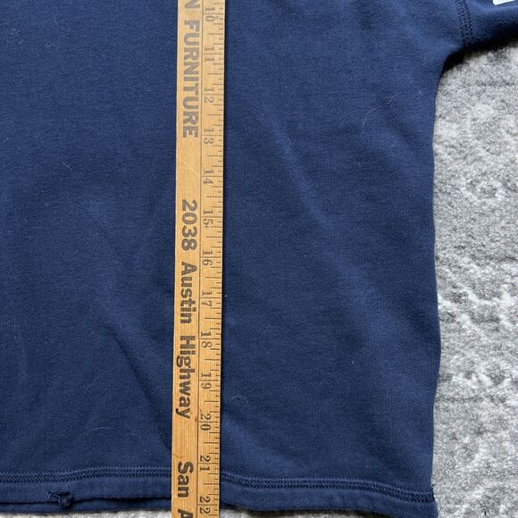 Abercrombie & Fitch Womens Logo Spell Out Cropped Hoodie Large Navy Blue READ - Picture 4 of 9